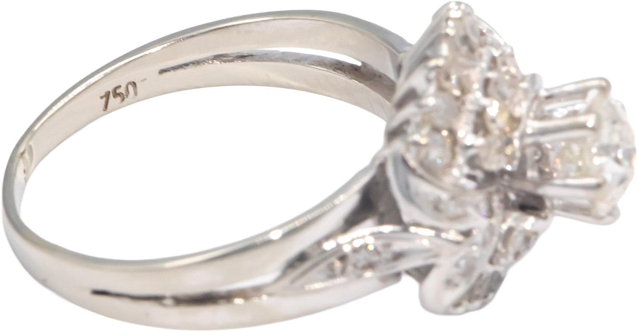 Vintage Antique 18k Gold 1.15CT Diamond Engagement Ring Sz 6.75 w/ .70CT Center