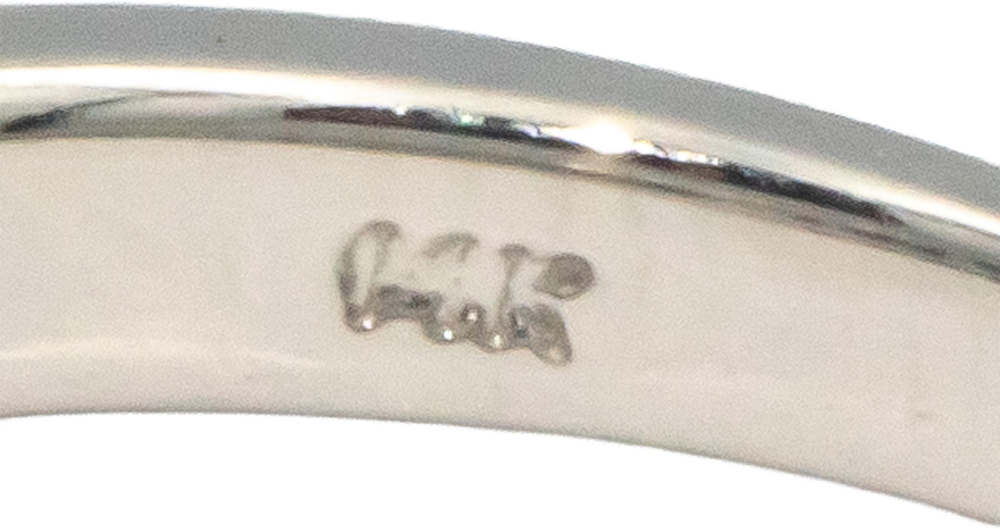 14k White Gold 0.78CT White and Irradiated Blue Diamond Ring Size 7.5