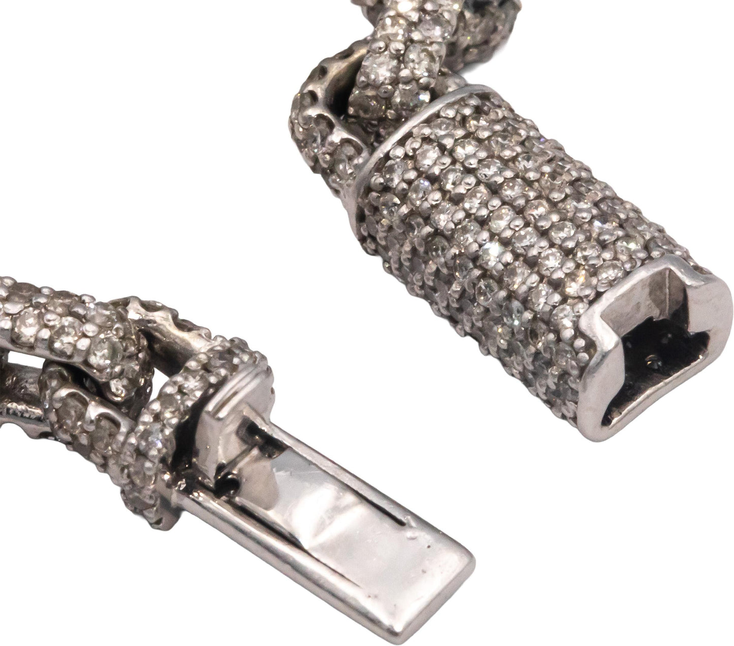 Round Cut Diamond 14k White Gold Pave Anchor Link Bracelet 12.35CT