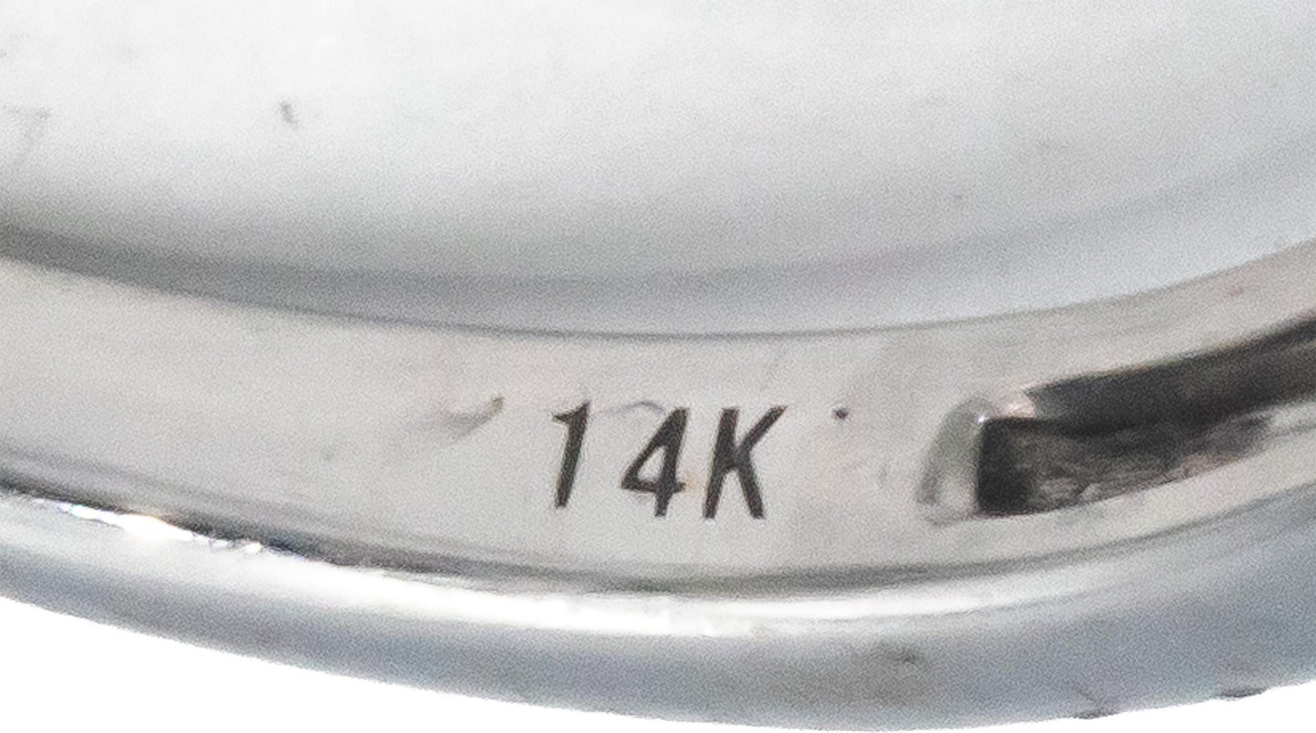 14k White Gold 1.50CT VS Diamond and Green Tourmaline Halo Ring Size 6