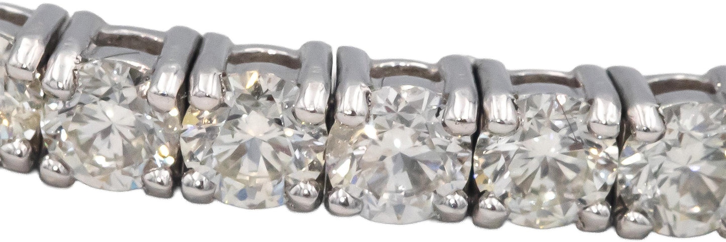 Diamond Round Cut 14k White Gold VS Semi-Flexible Bangle Bracelet 4.16CT