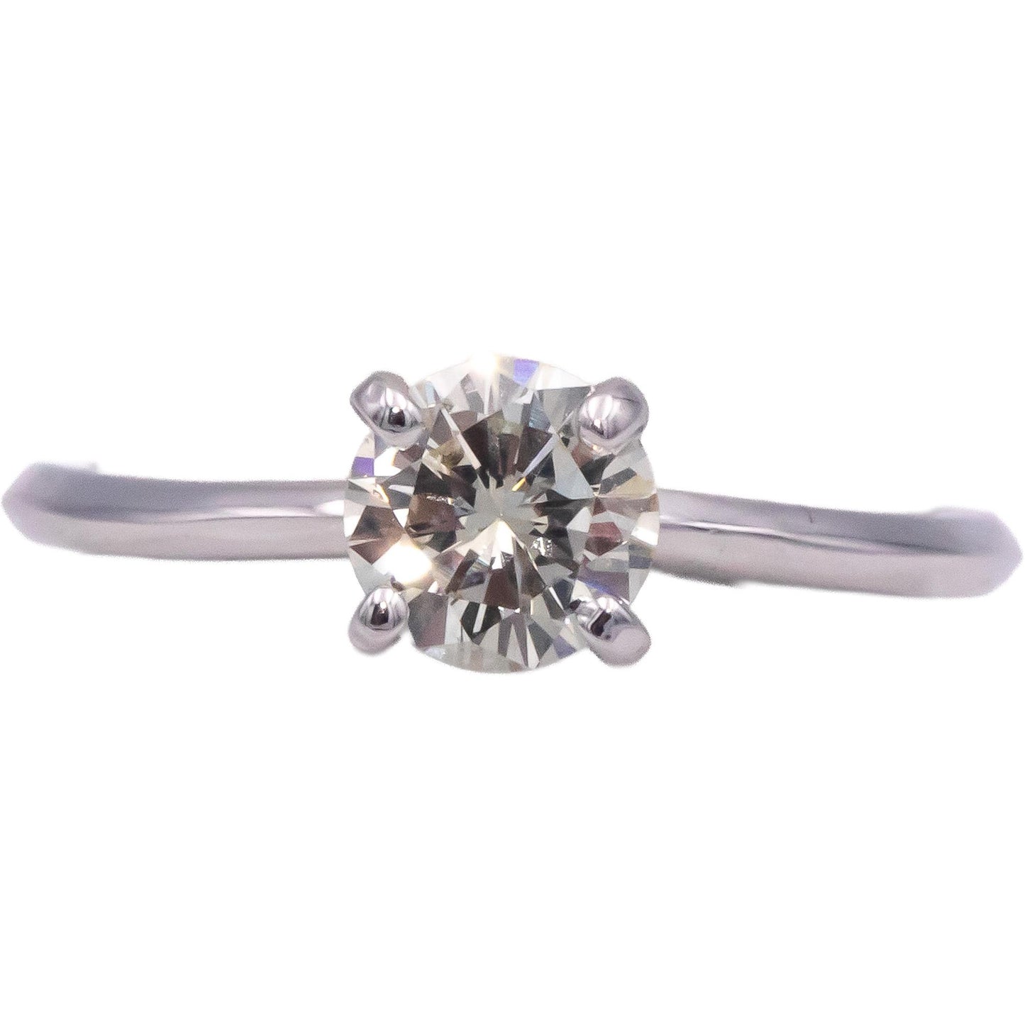 14k White Gold 0.78CT VS Round Cut Diamond Solitaire Engagement Ring Size 6.5