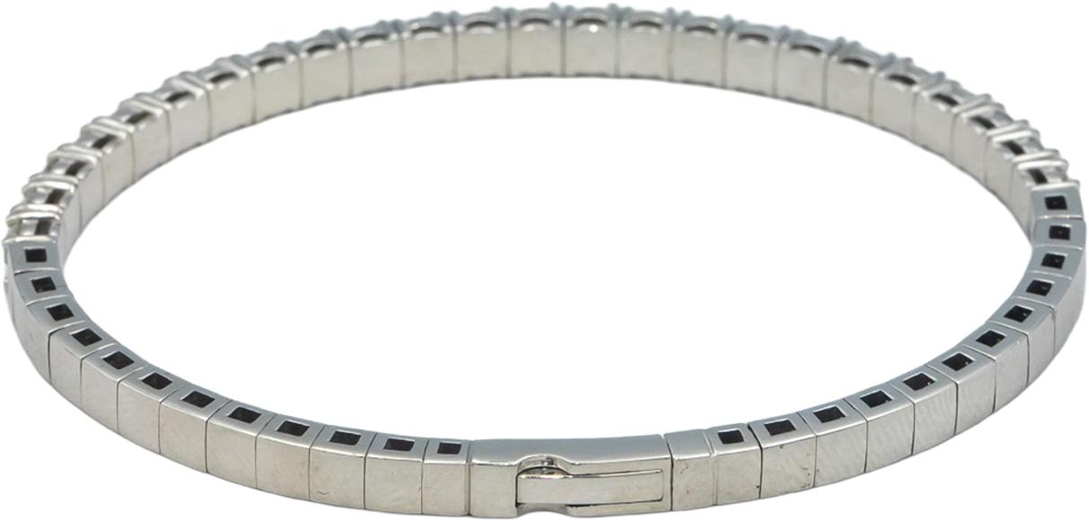 14k White Gold 5.05CT VS Round Cut Diamond Flexible Bangle Bracelet