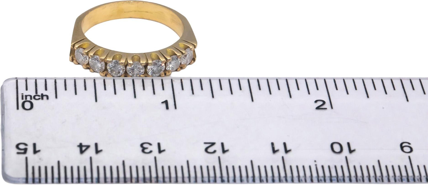 18k Yellow Gold VS Round Diamond Band Ring 0.75CT Size 7