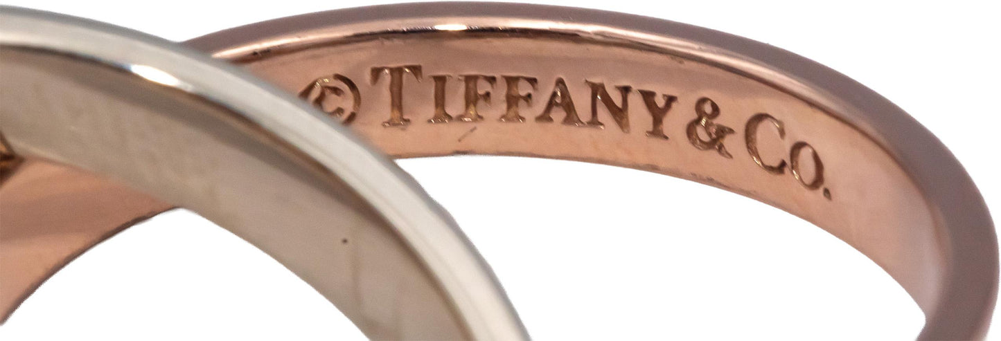TIFFANY & CO. 14k White and Rose Gold Tiffany 1837 Interlocking Circles Ring