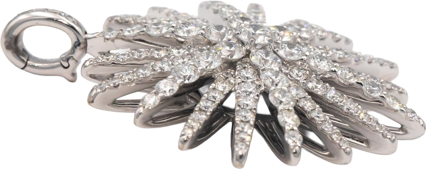 DAVID YURMAN 18k White Gold VS Diamond Starburst Pendant $12,800 Retail 3.43CT