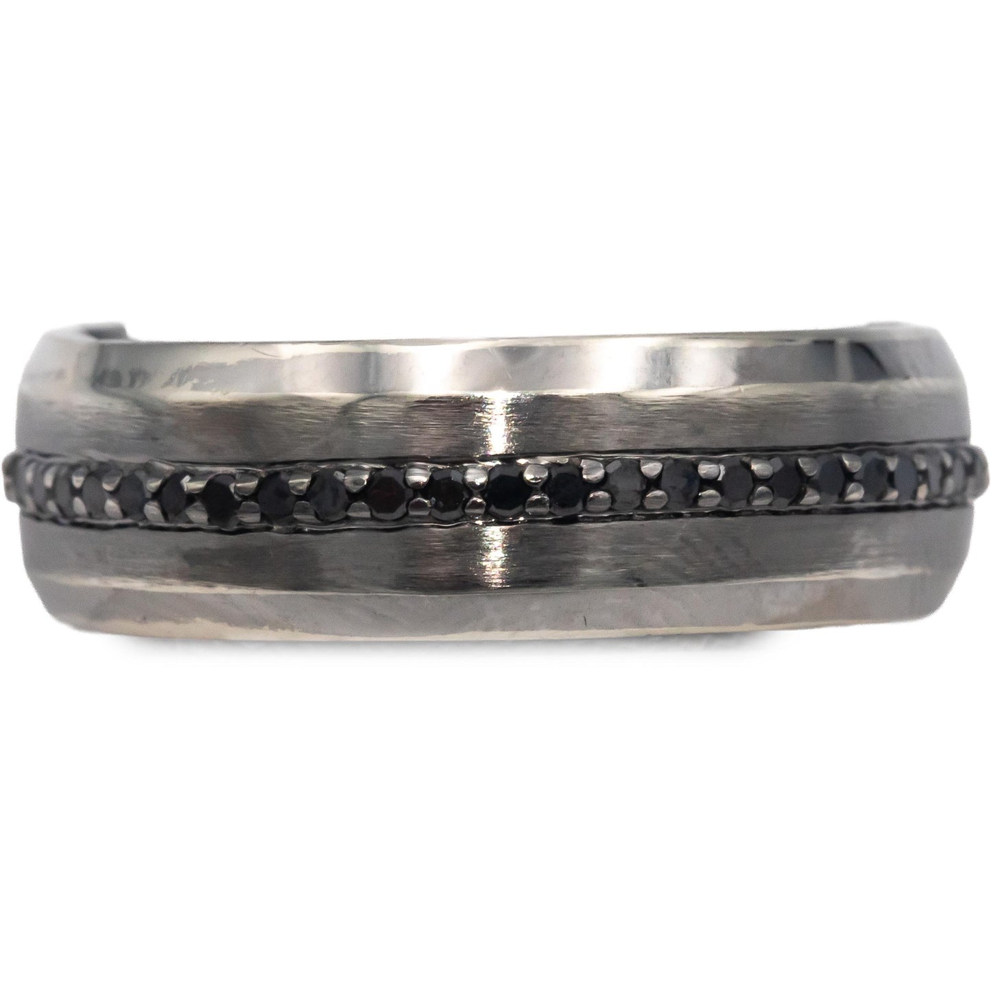 10k Black Gold Round Cut Black Diamond Men's Eternity Ring 0.50CT Size 10.75