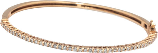 14k Rose Gold Jewelry Round Diamond Bangle Bracelet 2.0CT