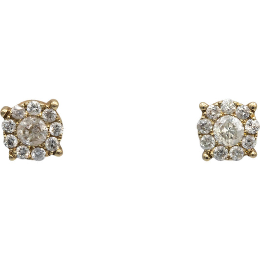 10k Yellow Gold Jewelry Round Diamond Cluster Stud Earrings 1.0CT