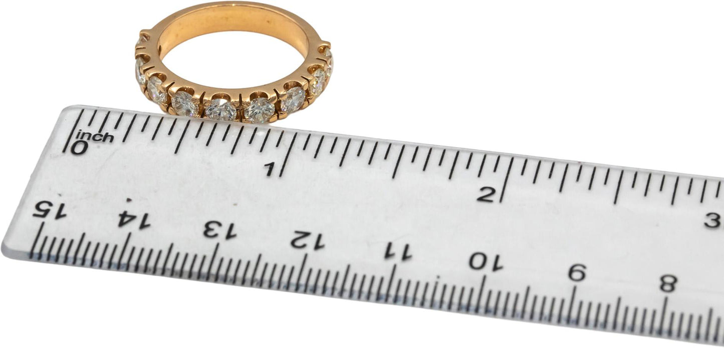 18k Rose Gold VS Round Diamond Half Eternity Band Ring 1.85CT Size 7.75