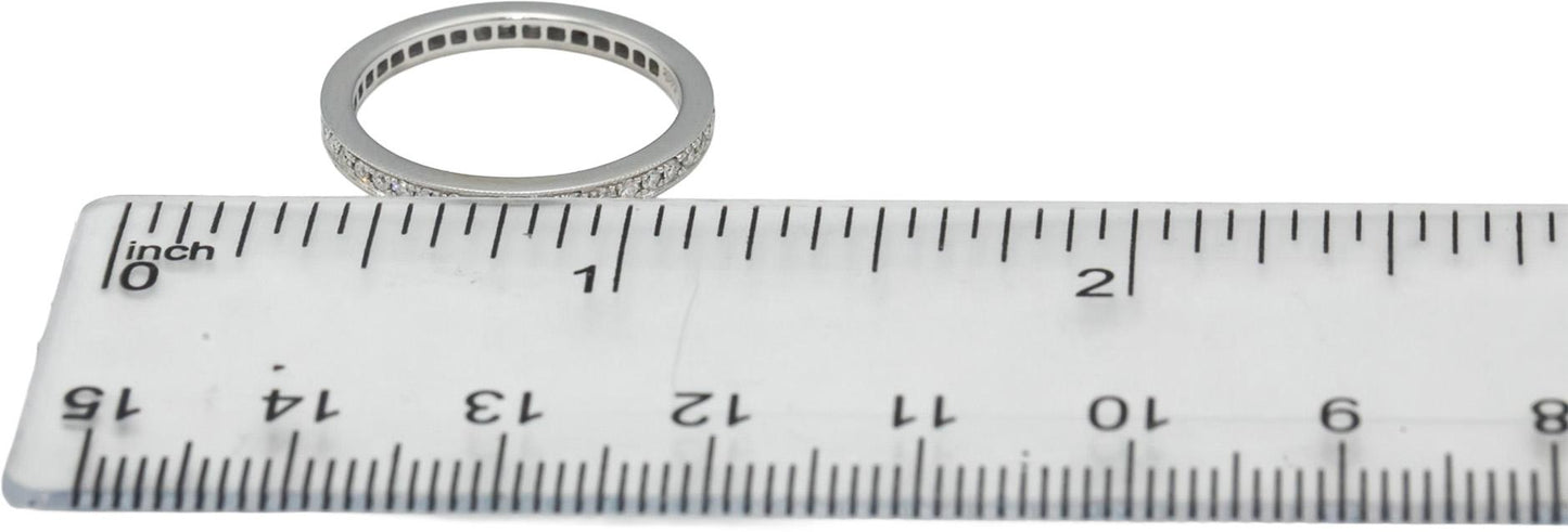 ODELIA 18k White Gold Round Diamond Eternity Band Ring 0.50CT Size 6.5