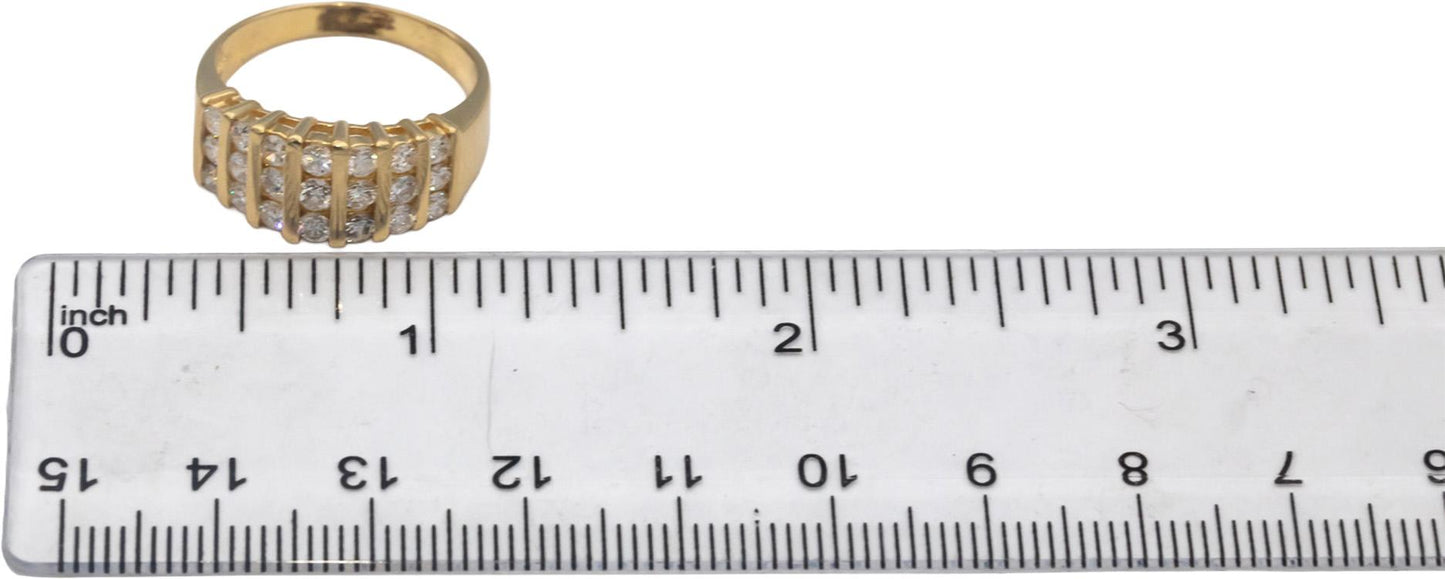 14k Yellow Gold Round Channel Set Diamond Band Ring 0.75CT Size 7.5