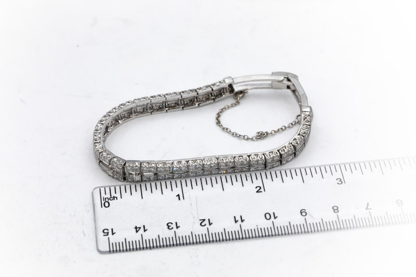 Vintage Antique Platinum VS Round Diamond Double Row Bracelet 3.50CT