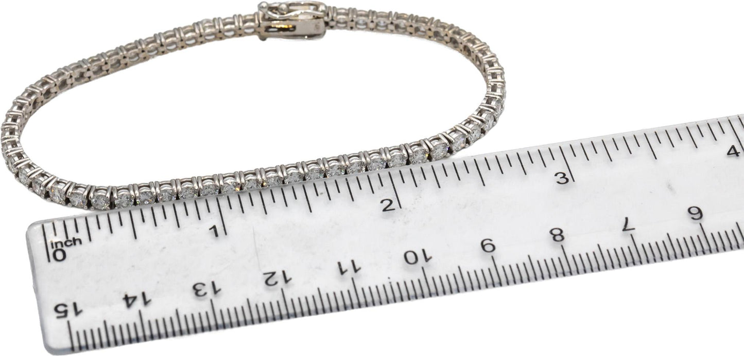 14k White Gold VS Round Diamond Tennis Bracelet 4.82CT