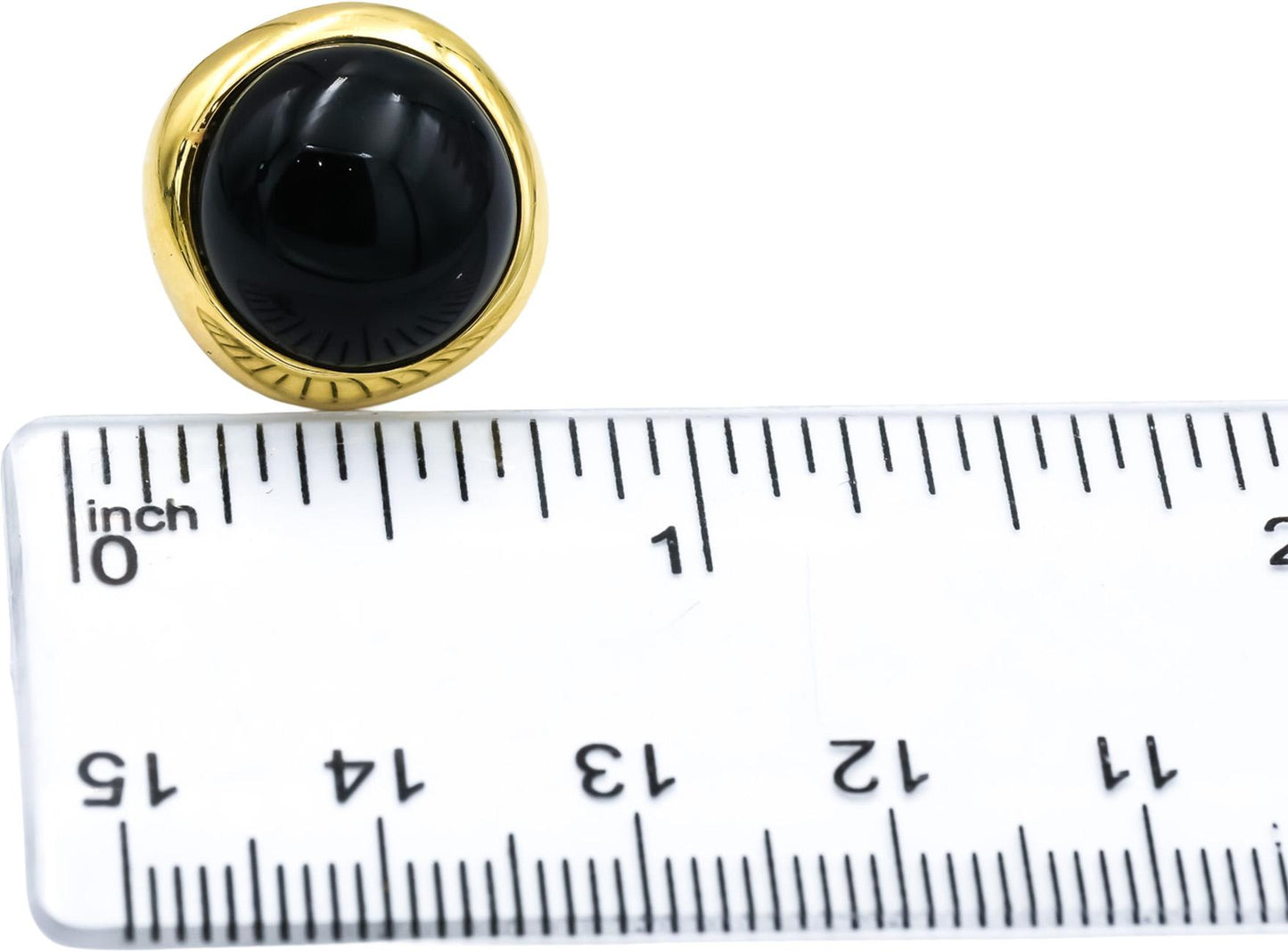 TIFFANY & CO. 18k Yellow Gold Cabochon Onyx Clip On Earrings