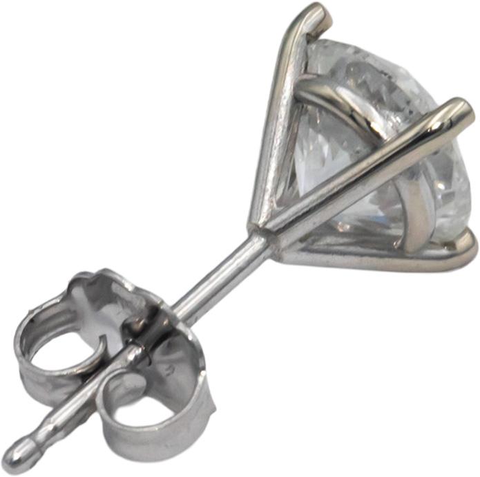 14k White Gold Jewelry Round Cut Diamond Stud Earrings 3.09CT