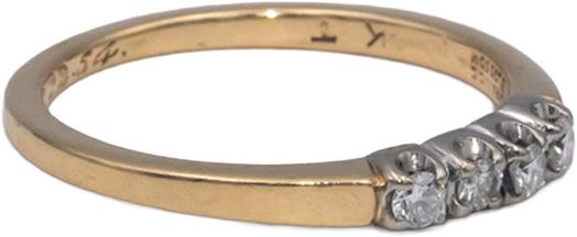 ORANGE BLOSSOM Vintage 14k White Yellow Gold 0.15CT VS Diamond Band Ring Sz 5.5