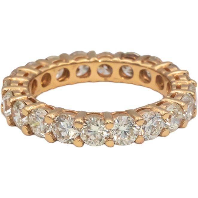 18k Rose Gold Round Diamond Eternity Band Ring 3.81CT Size 6