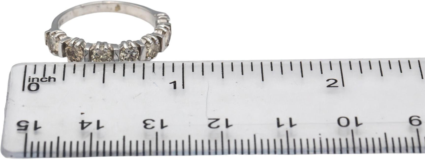 14k White Gold Round Diamond Band Ring 0.70CT Size 6