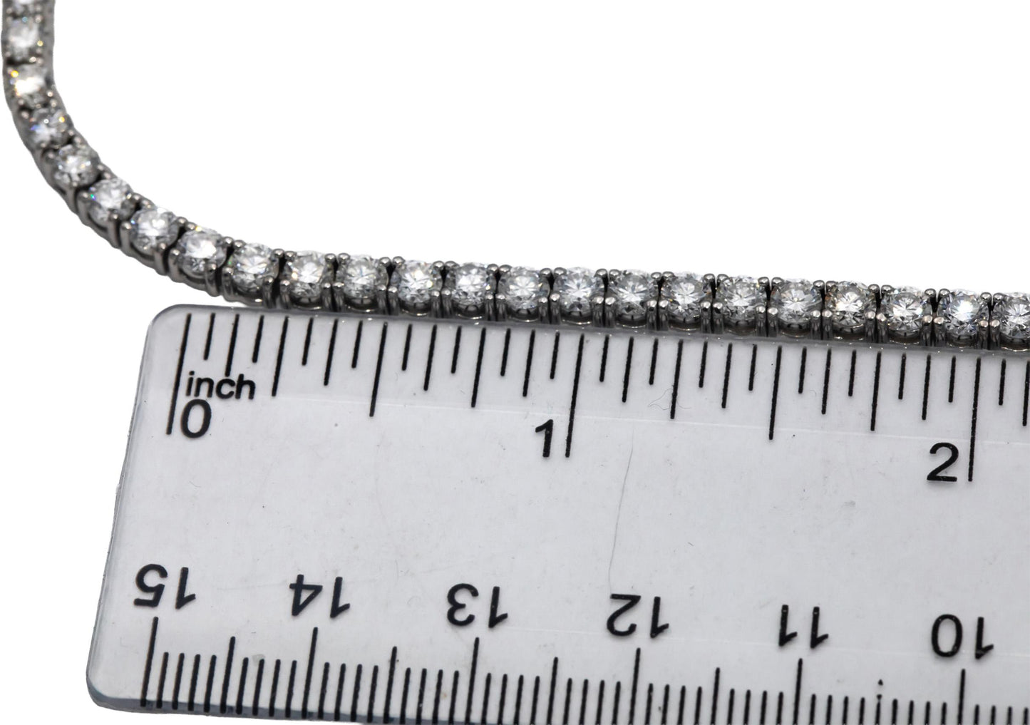 14k White Gold VS Round Diamond Tennis Necklace 15.93CT