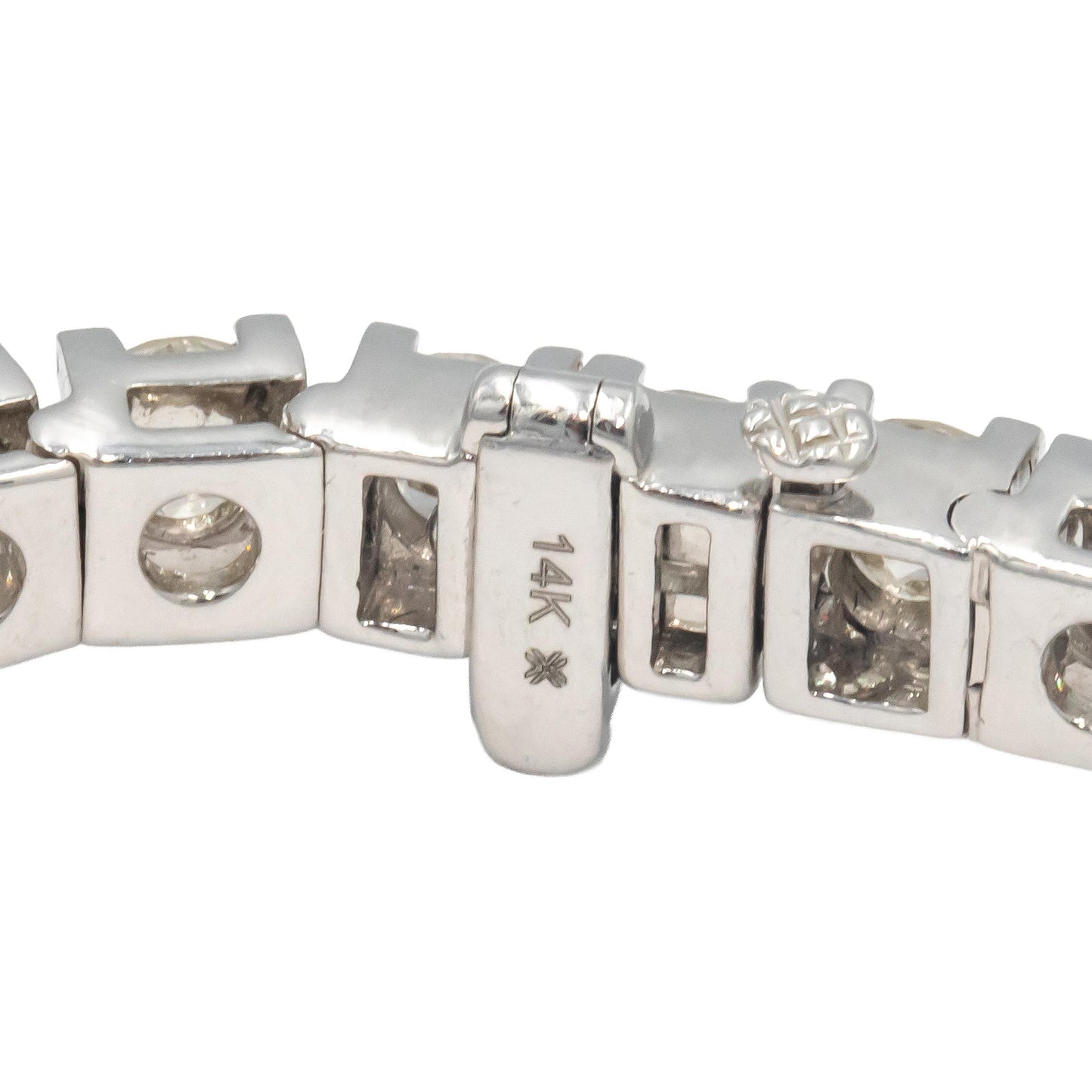14K White Gold Diamond Formal Tennis Bracelet 15.25 ct 4 Prong