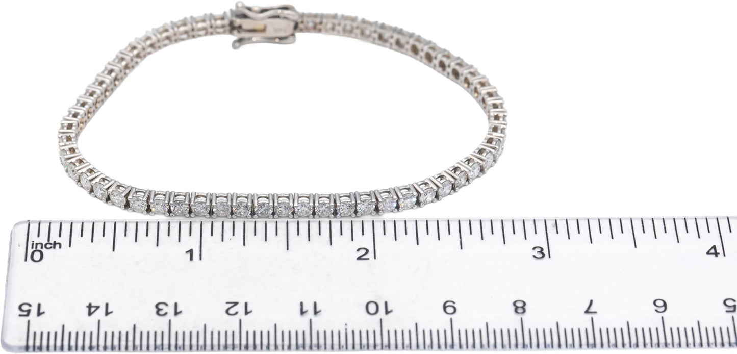 14k White Gold Jewelry Round Cut Diamond Tennis Bracelet 4.69CT