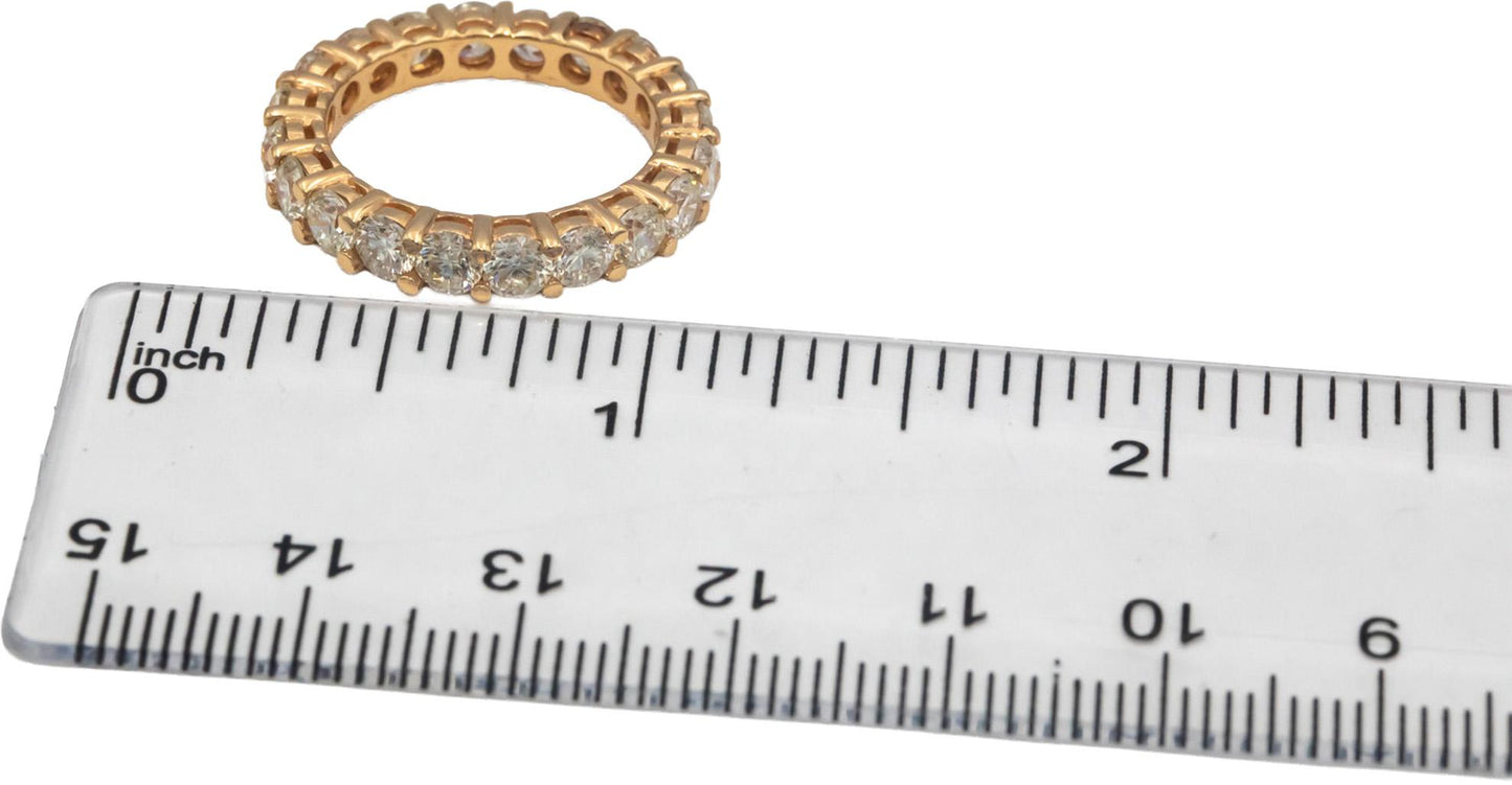 18k Rose Gold Round Diamond Eternity Band Ring 3.81CT Size 6