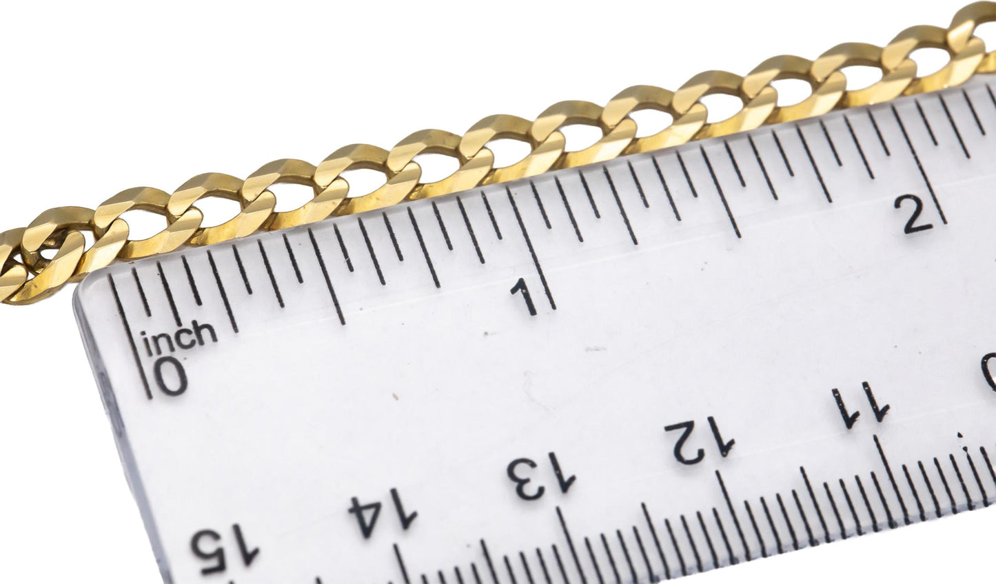 14k Yellow Gold Jewelry 22.5" Long/5.4mm Wide Diamond Cut Curb Link Necklace