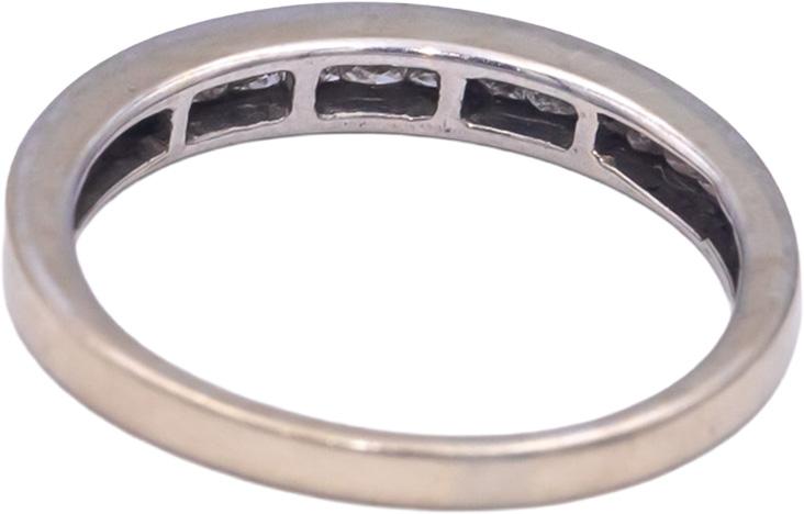 14k White Gold 0.25CT Princess Cut Diamond Anniversary Band Ring Size 7.75