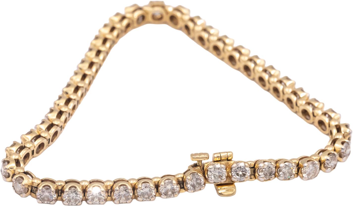 14k Yellow Gold Jewelry Round Diamond Tennis Bracelet 6.0CT