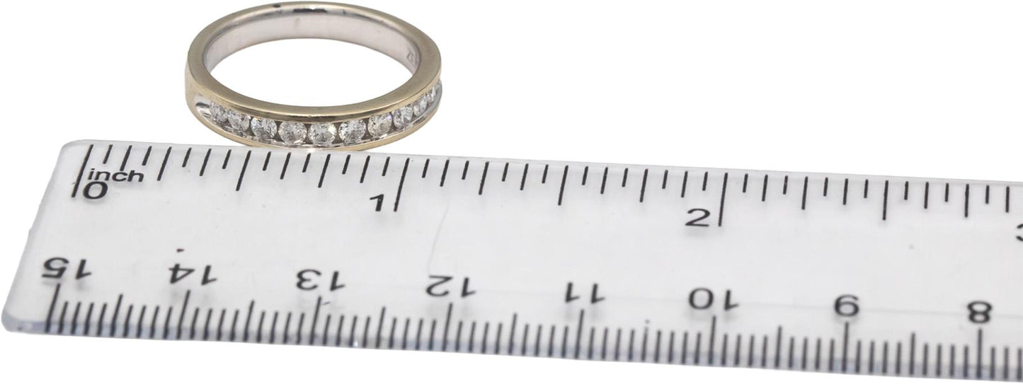 14k White Gold Round Channel Set Diamond Band Ring 0.45CT Size 7