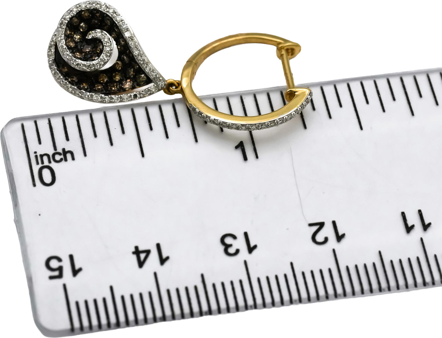 14k Yellow Gold Diamond Drop Dangle Earrings 1.40CT