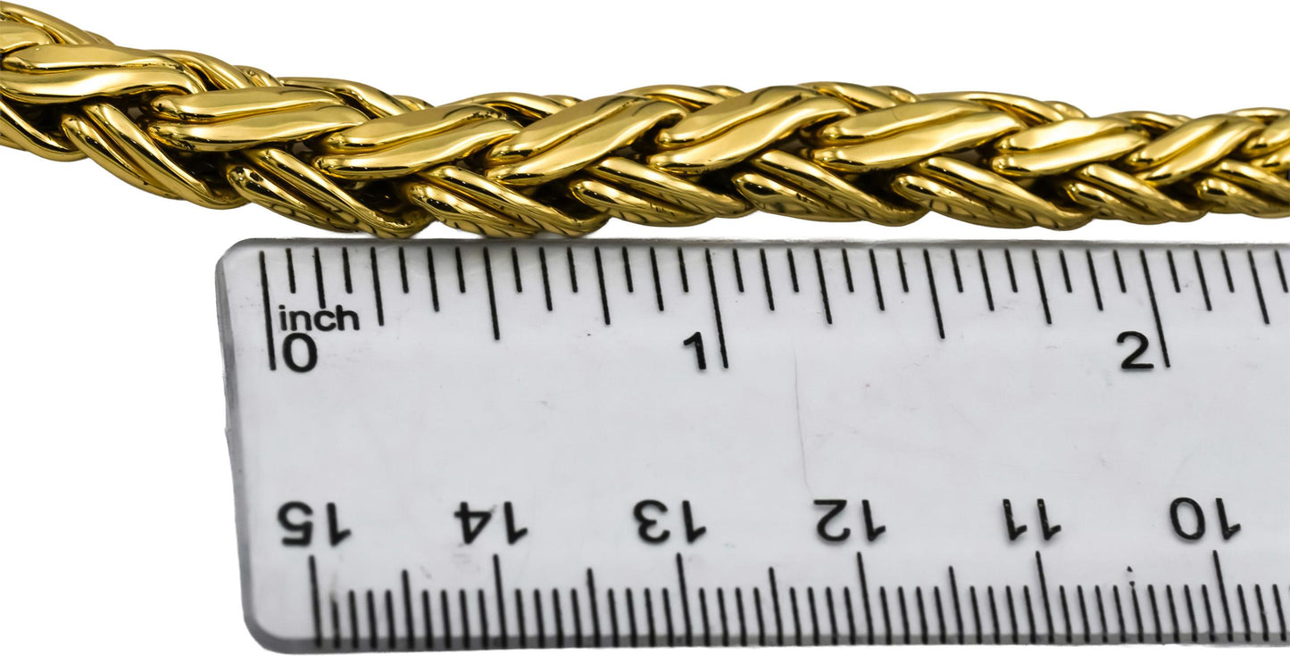 TIFFANY & CO. 18k Yellow Gold Byzantine Graduated Width Necklace