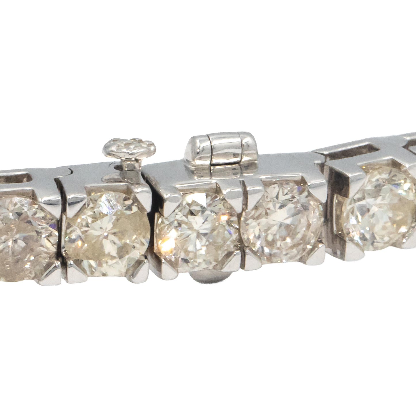 14K White Gold Diamond Formal Tennis Bracelet 15.25 ct 4 Prong