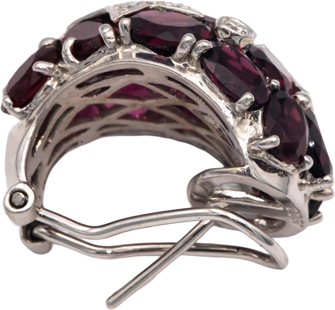 18k White Gold Diamond and Pink Tourmaline Shooting Star Huggie Earrings 9.57CT