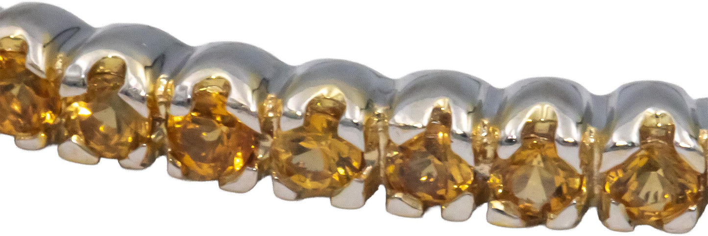 18k White Gold 3.0CT Round Cut Yellow Sapphire Stackable Bangle Bracelet