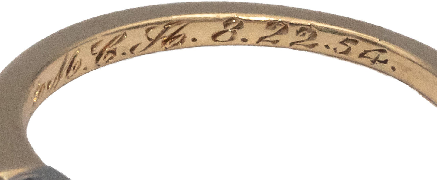 ORANGE BLOSSOM Vintage 14k White Yellow Gold 0.15CT VS Diamond Band Ring Sz 5.5