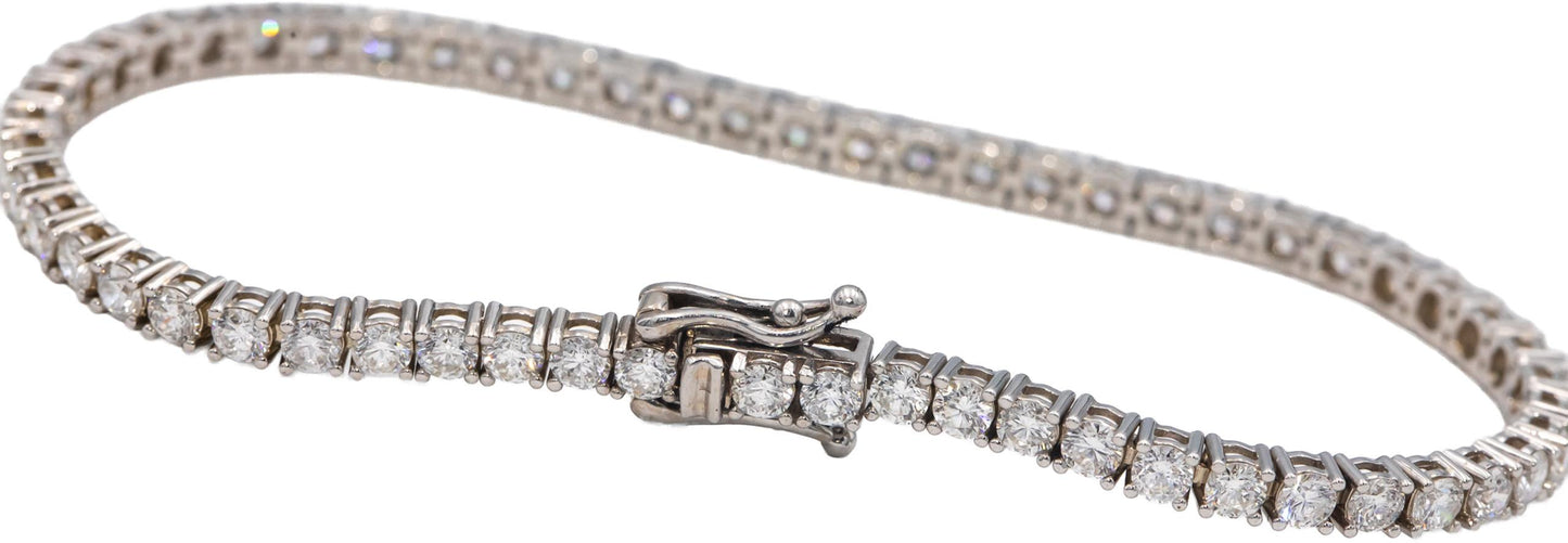 14k White Gold Jewelry Round Cut Diamond Tennis Bracelet 4.69CT