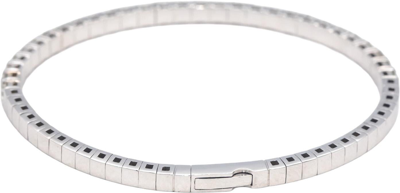 Diamond Round Cut 14k White Gold VS Semi-Flexible Bangle Bracelet 4.16CT