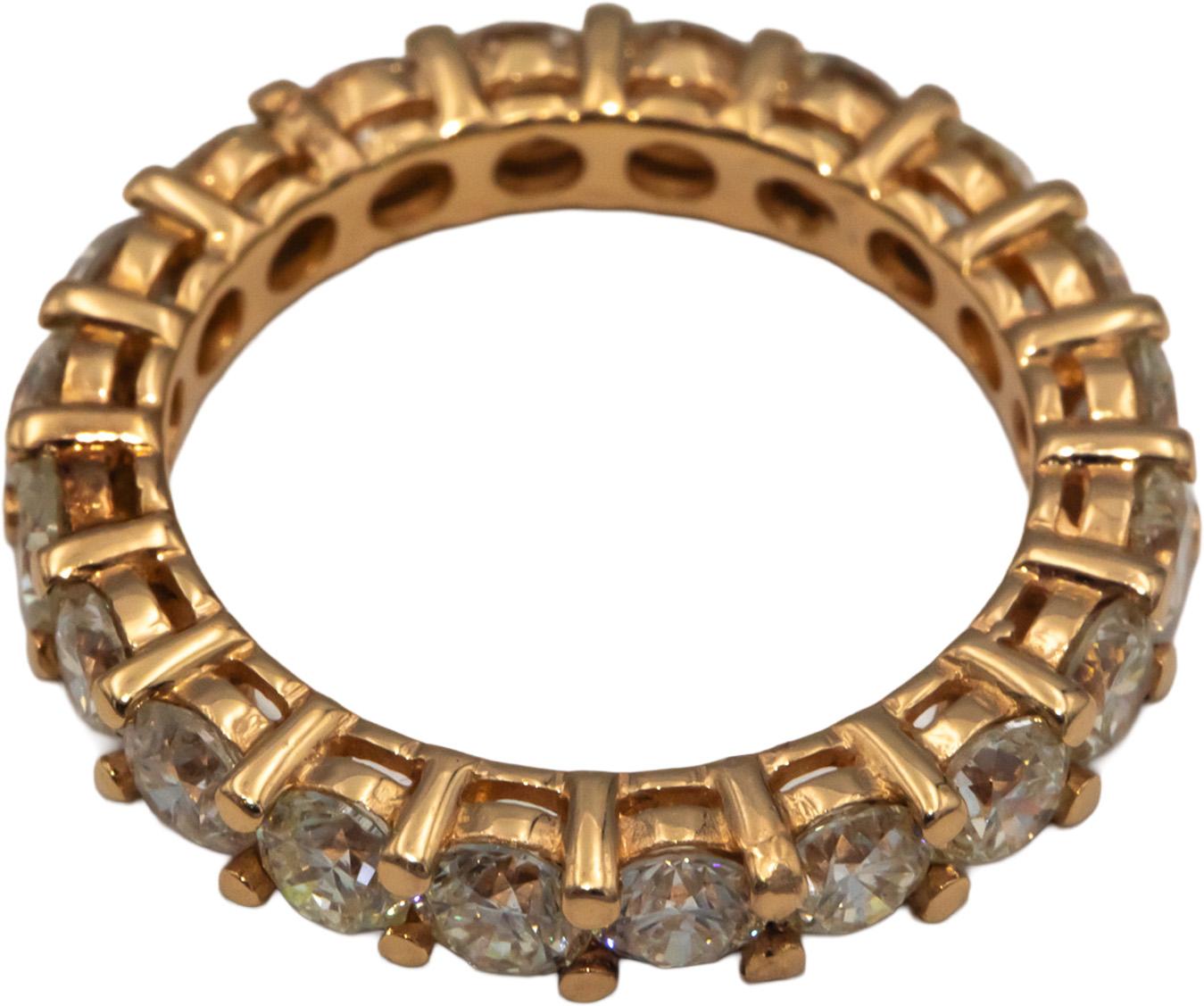 18k Rose Gold Round Diamond Eternity Band Ring 3.81CT Size 6