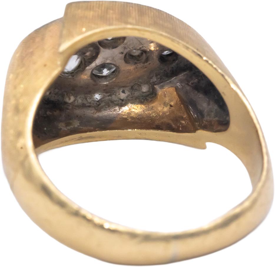 14k Yellow Gold 0.50CT Round Cut Diamond Florentine Ring Size 7