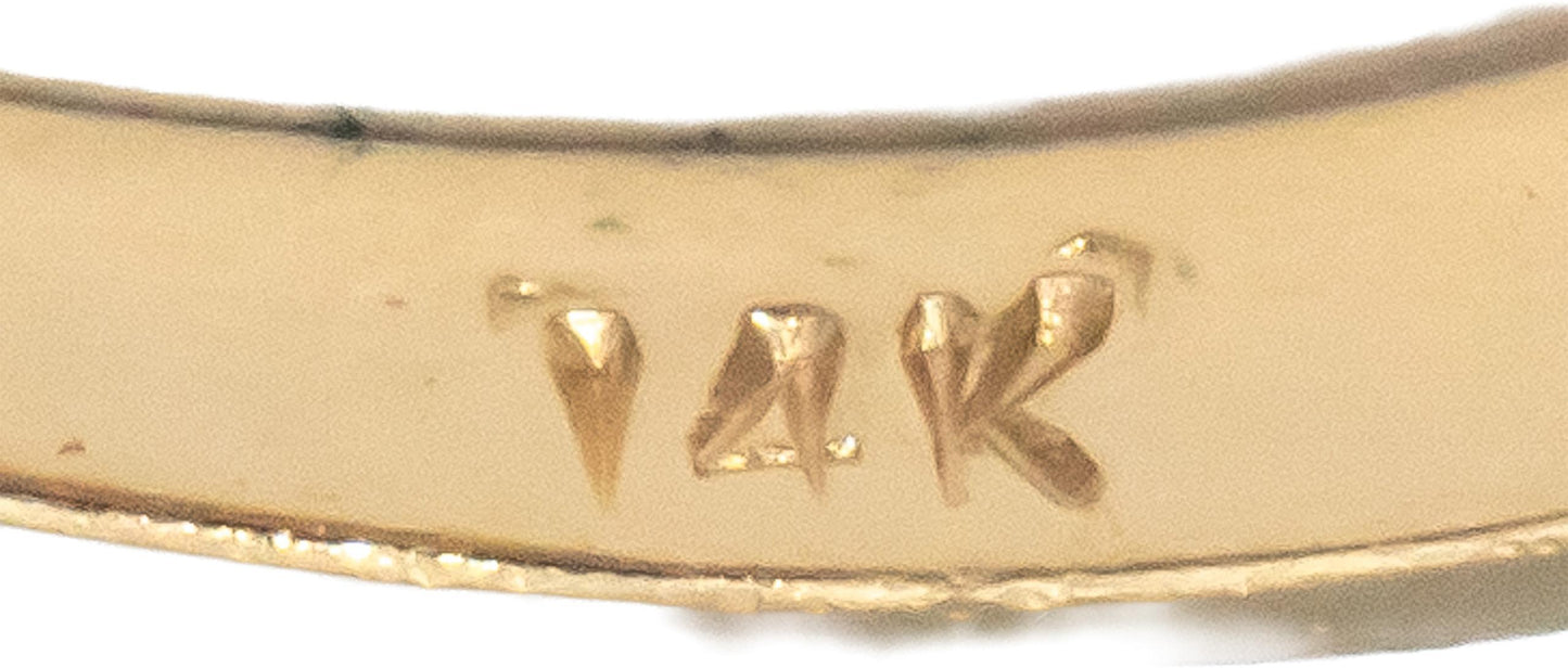 14k Gold 1.0CT VS Round and Marquise Diamond Ring w/ 0.45CT Center Size 5.25