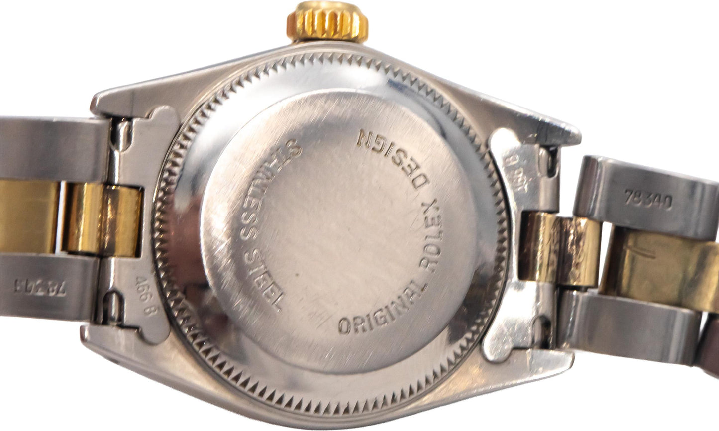 ROLEX Stainless Steel & 18k Gold 67193 Oyster Perpetual Ladies Automatic Watch