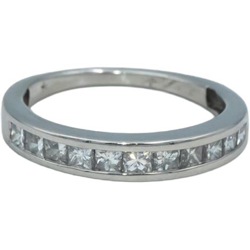Platinum VS Princess Cut Channel Set Diamond Band Ring 0.50CT Size 5