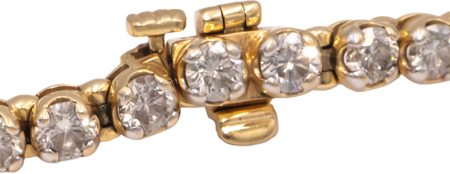 14k Yellow Gold Jewelry Round Diamond Tennis Bracelet 6.0CT