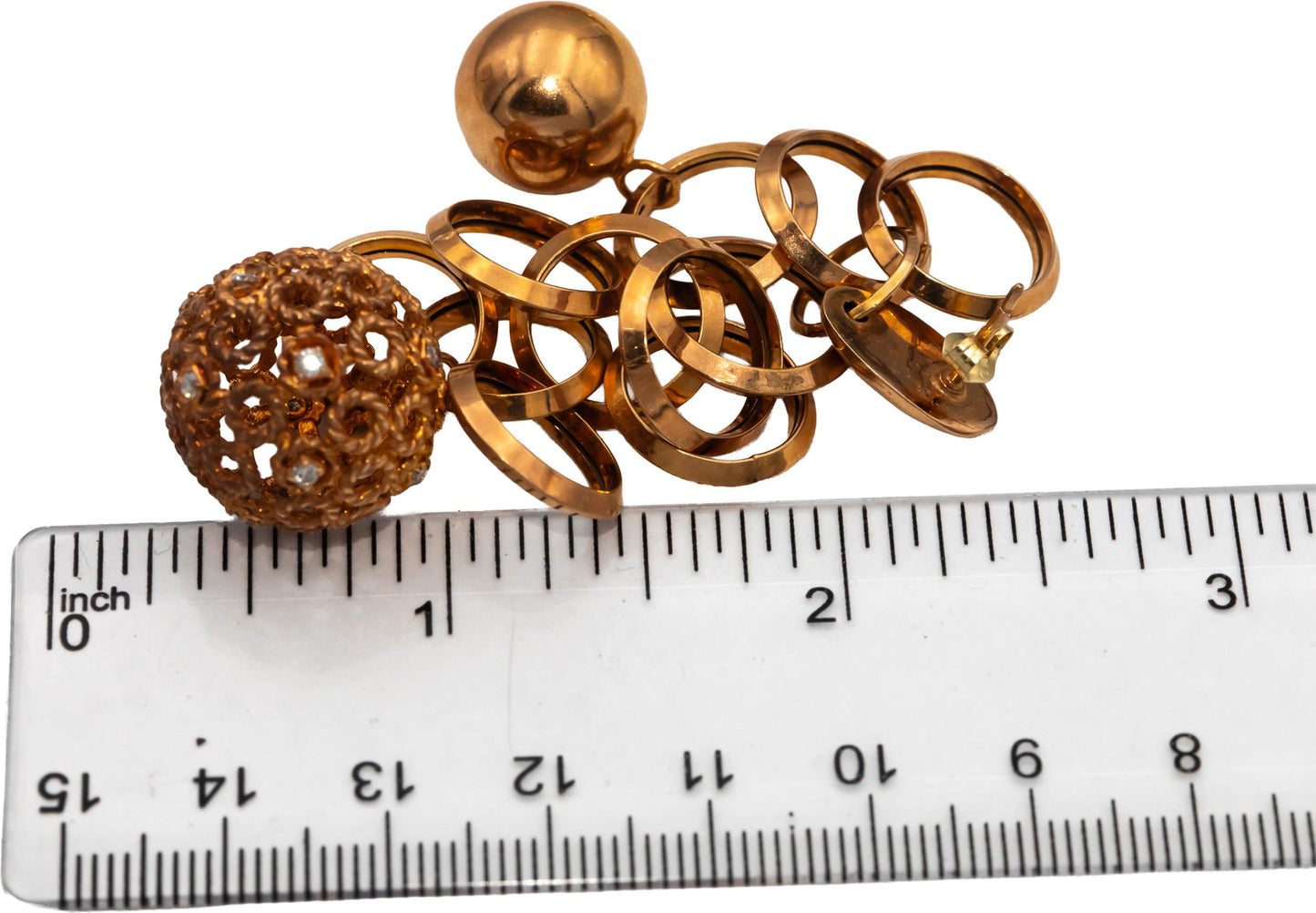 14k Rose Gold Round Diamond Drop Dangle Earrings 0.50CTW