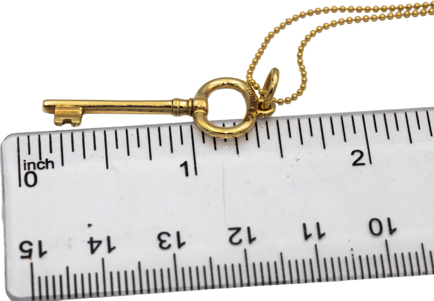 TIFFANY & CO. 18k Yellow Gold Oval Key Pendant Necklace