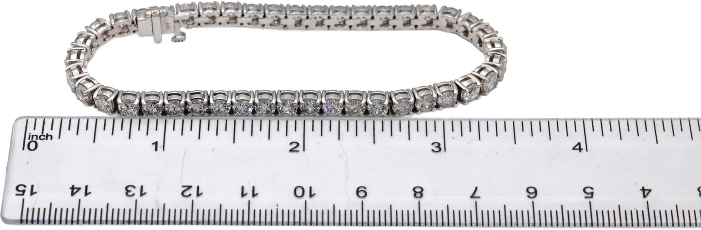 14k White Gold Round Diamond Tennis Bracelet 8.76CT