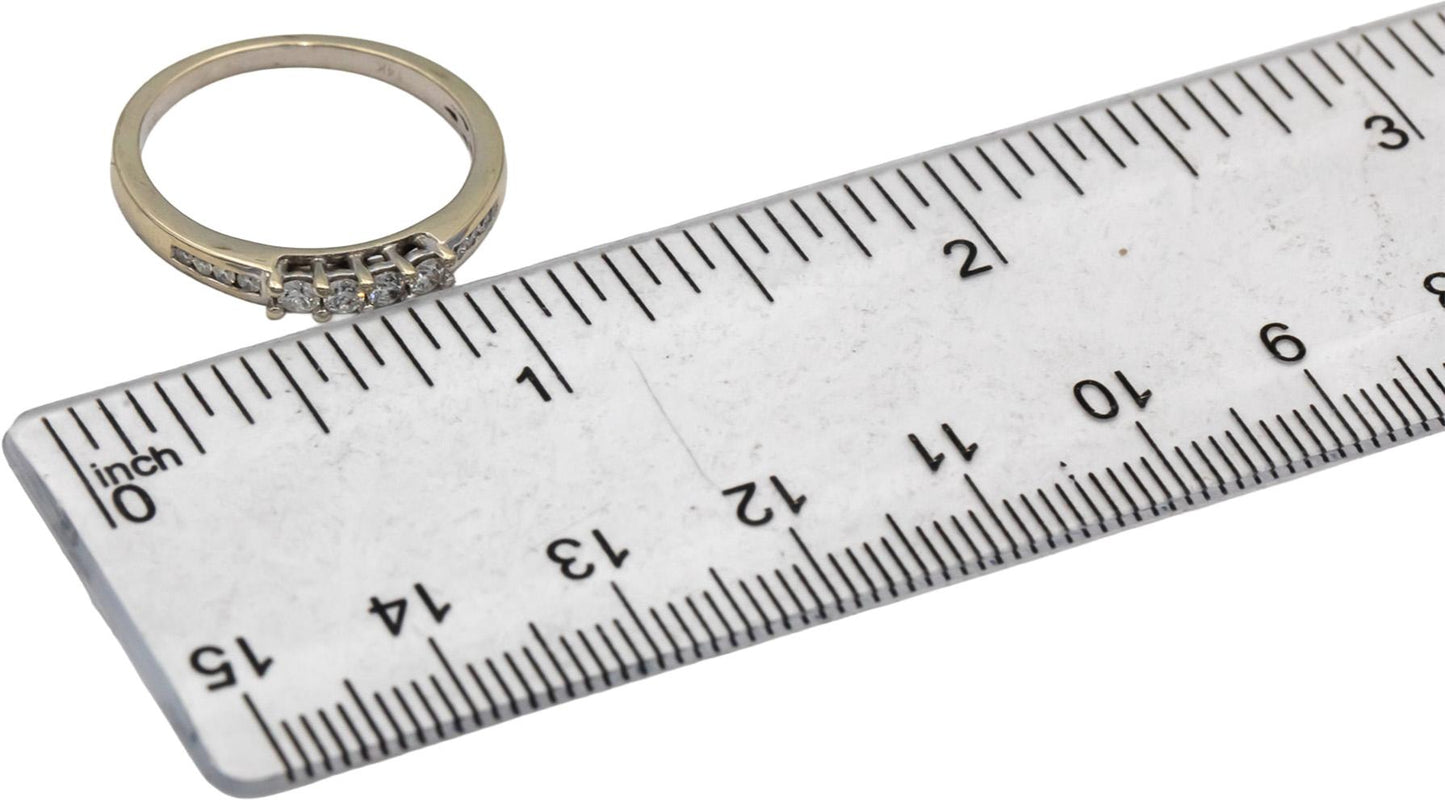 14k White Gold Round Diamond Band Ring 0.22CT Size 7