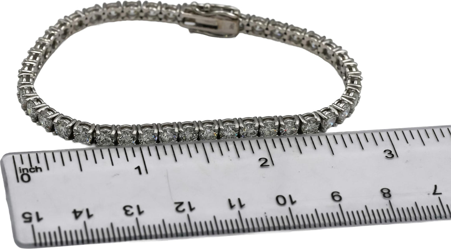 14k White Gold Round VS Lab-Grown Diamond Tennis Bracelet 8.86CT